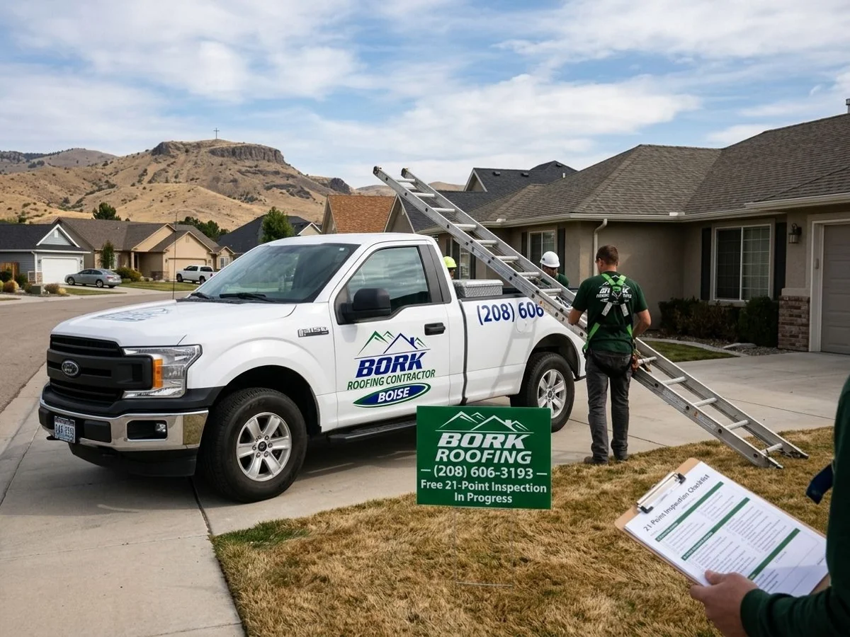 Bork Roofing crew installing a new roof in Boise Idaho